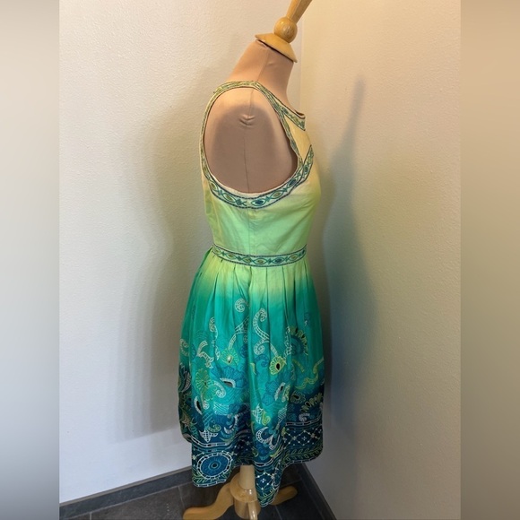 Tanvi Kedia Ombré Chameli Embroidered Fit & Flare Dress - Picture 5 of 10